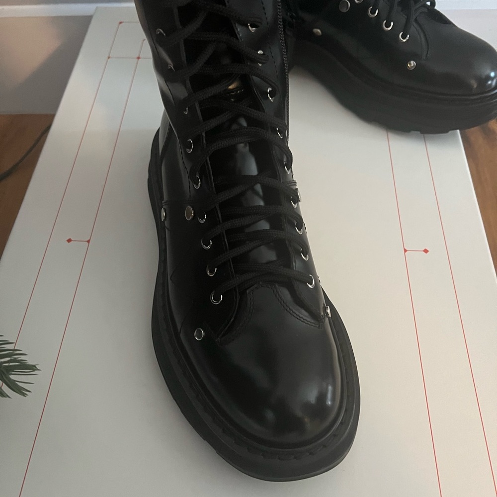 High leather boots